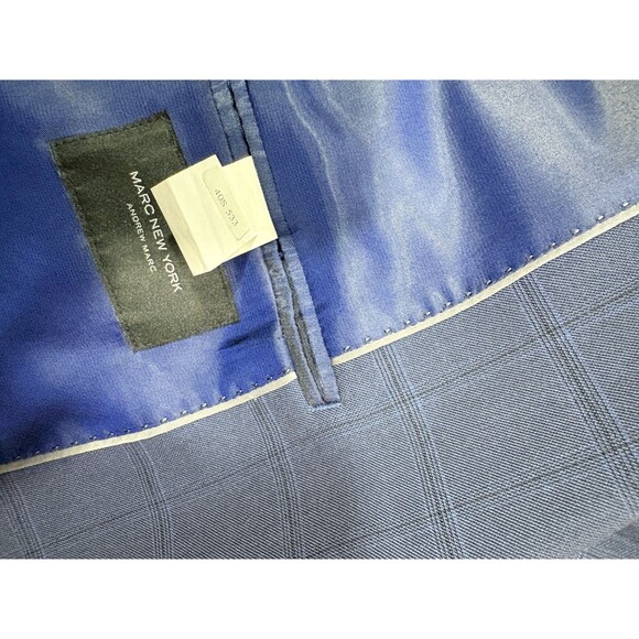 Marc New York Men's Blue Modern-Fit Plaid Blazer Suit Sport Coat Jacket 40S - Picture 7 of 8